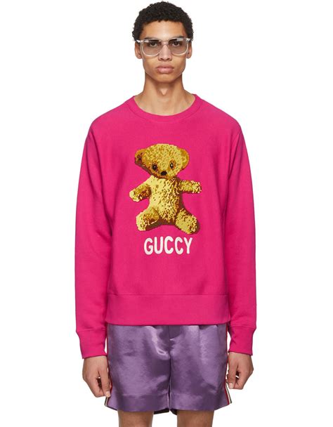 pink guccy teddy bear sweatshirt|Pink ‘Guccy’ Teddy Bear Sweatshirt .